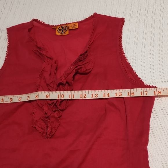 Tory Burch Women's  Ruffle Sleeveless Top - Picture 7 of 7